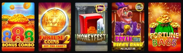 Popular casino game thumbnails preview